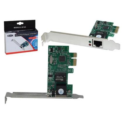 Imagem de Placa de rede pci-express 10/100/1000m dex dp-02 para cabo ethernet led lan ethernet