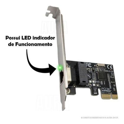 Imagem de Placa De Rede Pci-express Pcie X1 10/100/1000 Mb/s Rj45