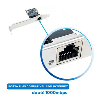 Imagem de Placa de Rede PCI Express RJ45 Knup de 10/100/1000Mbps 