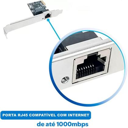 Imagem de Placa de Rede PCI Express RJ45 Knup de 10/100/1000Mbts para Windows e Linux