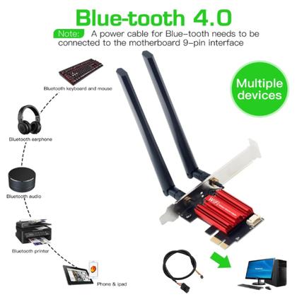 Imagem de Placa de Rede WIFI 5 AC1200 Fenvi bluetooth 4.0 Banda dupla 4G/5GHz