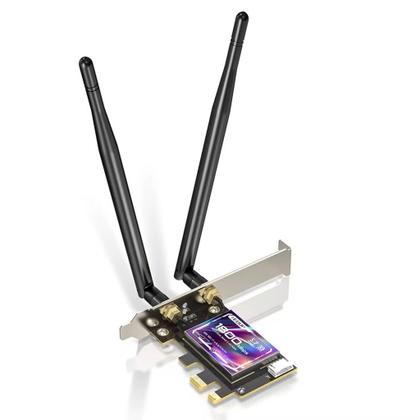 Imagem de Placa de Rede Wireless PCI-E Wi-Fi 2.4GHz 5GHz Bluetooth 5.2 Knup KP-T136