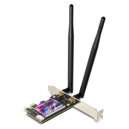 Imagem de Placa de Rede Wireless PCI-E Wi-Fi 2.4GHz 5GHz Bluetooth 5.2 Knup KP-T136