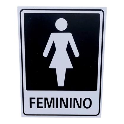 Imagem de Placa DE Sinalização 20x15 Feminino Preto, C/ NFE