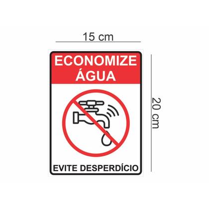 Imagem de Placa de Sinalização Economize Água Evite Desperdício