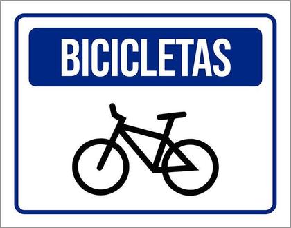 Imagem de Placa De Sinalização Entrada Estacionamento Bicicletas 27X35