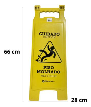 Imagem de Placa De Sinalização Limpeza Piso Molhado Star Clean