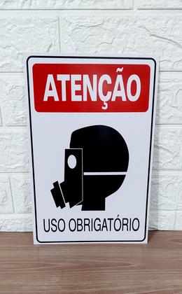 Imagem de Placa DE Sinalização OBRIDATORIO USO DE MASCARA 20 X 30 CM