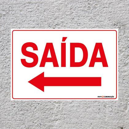 Imagem de Placa De Sinalização Saída Com Seta Para Esquerda 30x20 Qi Comunicação - S-212 Q1A