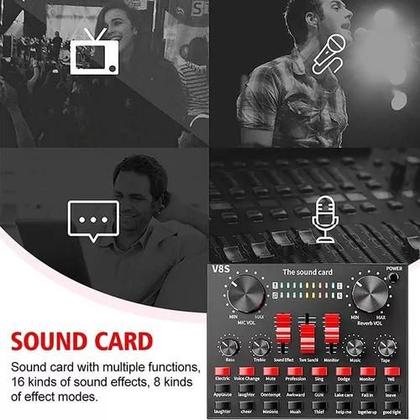 Imagem de Placa De Som Externa Ao Vivo V8S+ Mini Placa Mixagem De Som DK-201