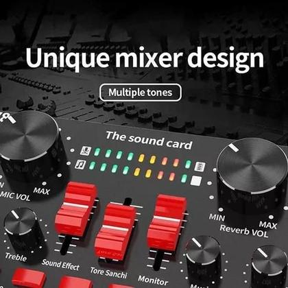 Imagem de Placa De Som Externa Ao Vivo V8S+ Mini Placa Mixagem De Som DK-201