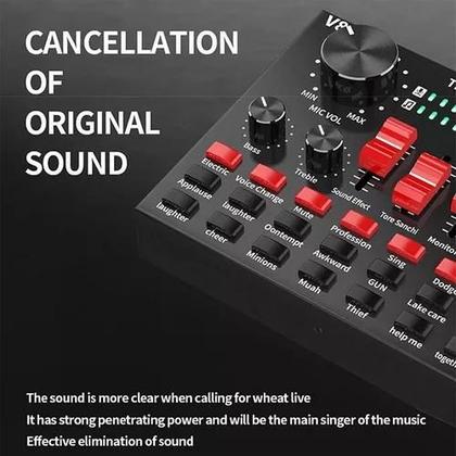 Imagem de Placa De Som Externa Ao Vivo V8S+ Mini Placa Mixagem De Som DK-201