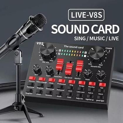 Imagem de Placa De Som Externa Ao Vivo V8S+ Mini Placa Mixagem De Som DK-201