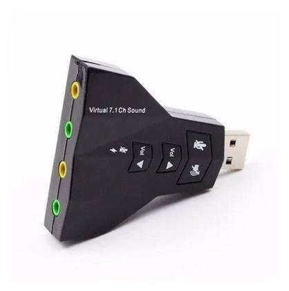 Imagem de Placa de Som Externa USB 7.1 Dupla Adaptador Audio Headset - Kapbom