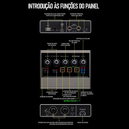 Imagem de Placa De Som Interface de Áudio Profissional Mesa de Som Q-16 USB Mixer De Áudio Gravação