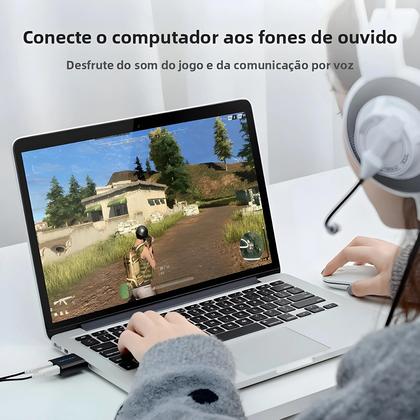 Imagem de Placa De Som USB Interface De Áudio Adaptador Para Microfone Alto-falante Laptop PS4 Computador