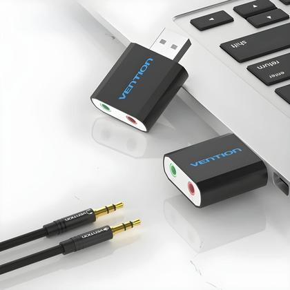 Imagem de Placa De Som USB Interface De Áudio Adaptador Para Microfone Alto-falante Laptop PS4 Computador