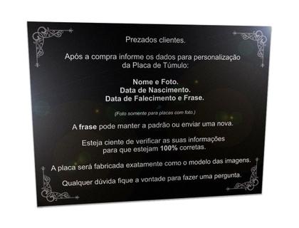 Imagem de Placa de Túmulo Retangular Para 1 Pessoa 20x15cm ACM Marrom 