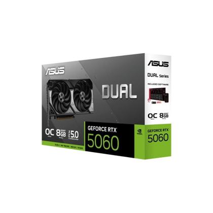 Imagem de Placa de vídeo ASUS Dual RTX 5060 OC 8 GB, GDDR7, Boost 2, 565 MHz, Preto