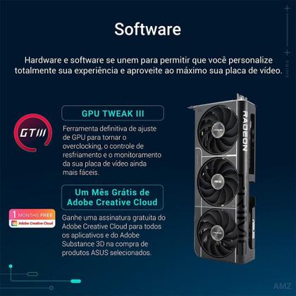 Imagem de Placa de Vídeo ASUS PRIME RX 9060 XT OC 8G AMD Radeon, 8GB, GDDR6, 128bits, Triple Fan, OpenGL 4.6 - 90YV0MI0-M0NA00