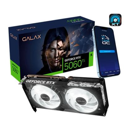 Imagem de Placa de Vídeo Galax RTX 5060 Ti 1-Click OC Nvidia GeForce, 8GB, GDDR6, 128bit, Ray Tracing - 56ISN8MDCPCT