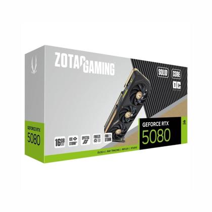 Imagem de Placa de Vídeo GeForce Zotac, RTX 5080 Core OC 16GB, Solid Core OC, 16GB GDDR7, 256-Bits, ZT-B50800J2-10P
