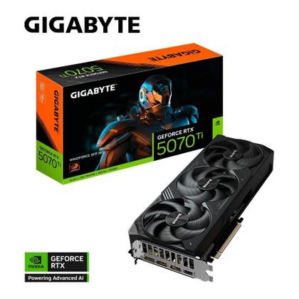 Imagem de Placa de Vídeo Gigabyte RTX 5070 Ti WINDFORCE SFF 16G NVIDIA GeForce, 16GB, GDDR7, 256bits, DLSS, Ray Tracing - 9VN507TW-00-G10