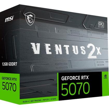 Imagem de Placa de Vídeo MSI GeForce RTX 5070 12G VENTUS 2X OC,12 GB GDDR7, 28Gbps, NVIDIA GeForce RTX 5070- G5070-12V2C
