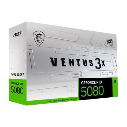 Placa de Vídeo MSI GeForce RTX 5080 16G VENTUS 3X OC WHITE NVIDIA