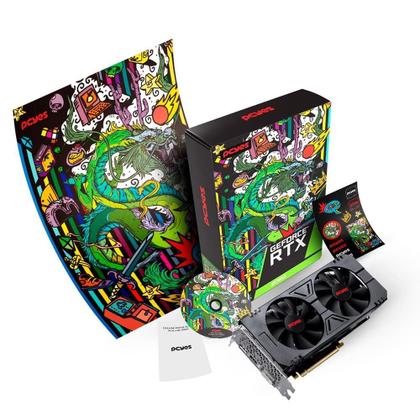 Imagem de Placa de Vídeo PCyes NVIDIA RTX 2060 Graffiti Series, 6GB, GDDR6, Preto - PA2060RTX6GDF