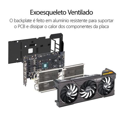 Imagem de Placa de Vídeo RTX 4060 Ti OC Edition Asus TUF Gaming NVIDIA GeForce, 8GB, GDDR6, ARGB, DLSS - TUF-RTX4060TI-O8G-GAMING