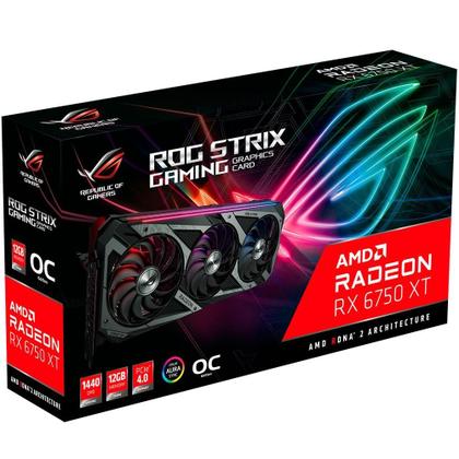Placa de Vídeo RX 6750 XT O12G Gaming Asus ROG Strix, 12GB GDDR6
