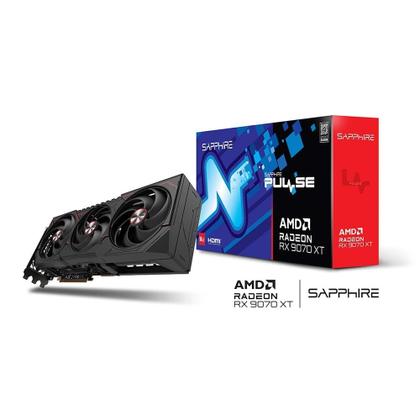 Imagem de Placa de Vídeo Sapphire PULSE RX 9070 XT GAMING AMD Radeon, 16GB, GDDR6, Dual HDMI, Dual DP, RDNA 4 - 11348-03-20G