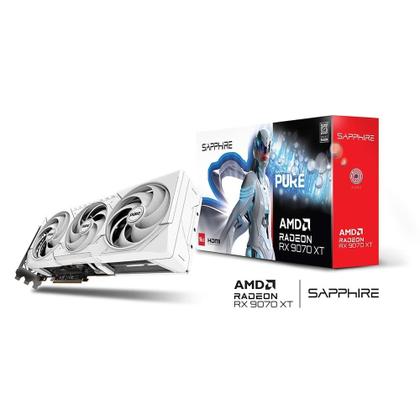 Imagem de Placa de Vídeo Sapphire PURE AMD RADEON RX 9070 XT Gaming OC, 16GB, GDDR6, Dual HDMI, Dual DP - 11348-02-20G