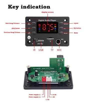 Imagem de Placa Decodificador Usb P/ Caixa Ativa Mp3 Radi Aux Bluetoot