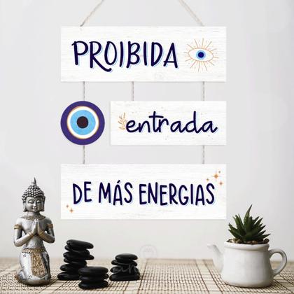 Imagem de Placa Decorativa com Corda Olho Grego MDF 6 mm Azul 30x49