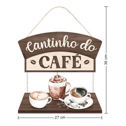 Imagem de Placa Decorativa com Corda para Cantinho do Café 27x41