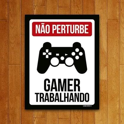 Imagem de Placa Decorativa Gamer Trabalhando Ps