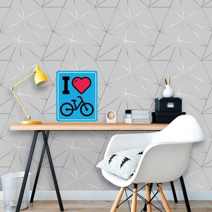 Imagem de Placa Decorativa I Love Bike Azul 18x27cm