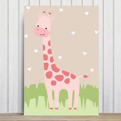 Imagem de Placa Decorativa Infantil Safari Menina Girafa 20x30cm