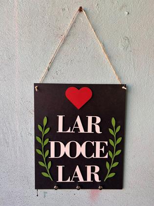 Imagem de Placa Decorativa Lar Doce Lar em MDF com Relevo ml2