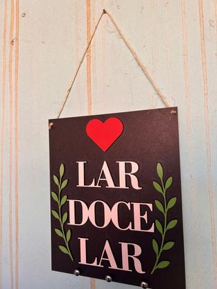 Imagem de Placa Decorativa Lar Doce Lar em MDF com Relevo ml2
