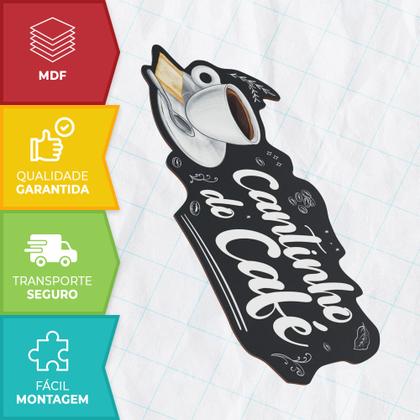 Imagem de Placa Decorativa MDF Cantinho do Café para Parede Cozinha Gourmet