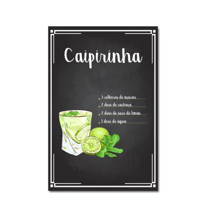 Imagem de Placa Decorativa MDF Receitas de Drink Caipirinha