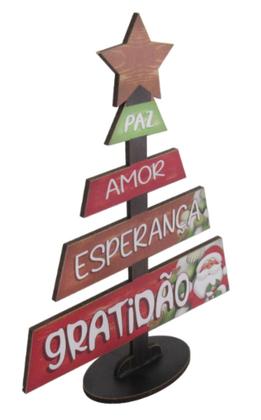 Imagem de Placa Decorativa Mesa Tema Natal Paz Amor Esperança Gratidão