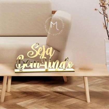 Imagem de Placa decorativa para Casa Seja Bem vindo Acrílico Espelhado