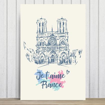 Imagem de Placa Decorativa Paris Notre Dame MDF 30x40