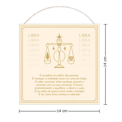 Imagem de Placa Decorativa Signo de Libra Pequena com Corda 14x14