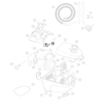 Imagem de Placa Eletrônica Interruptor e Fio de Ligação Compatível com Aspirador WAP Ambiance Black FW005283