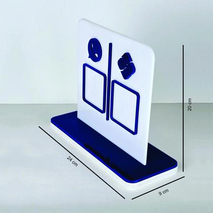 Imagem de Placa em acrilico com 2 qr code para pix cor branco e azul escuro